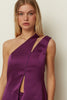 PURPLE ASYMMETRICAL CUT-OUT TAILORED VEST