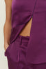 PURPLE ASYMMETRICAL CUT-OUT TAILORED VEST