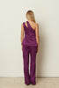 PURPLE ASYMMETRICAL CUT-OUT TAILORED VEST