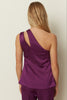 PURPLE ASYMMETRICAL CUT-OUT TAILORED VEST