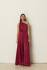 CHERRY SATIN WIDE-LEG PANTS