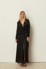 BLACK SATIN MAXI DRESS