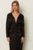 BLACK SATIN MAXI DRESS