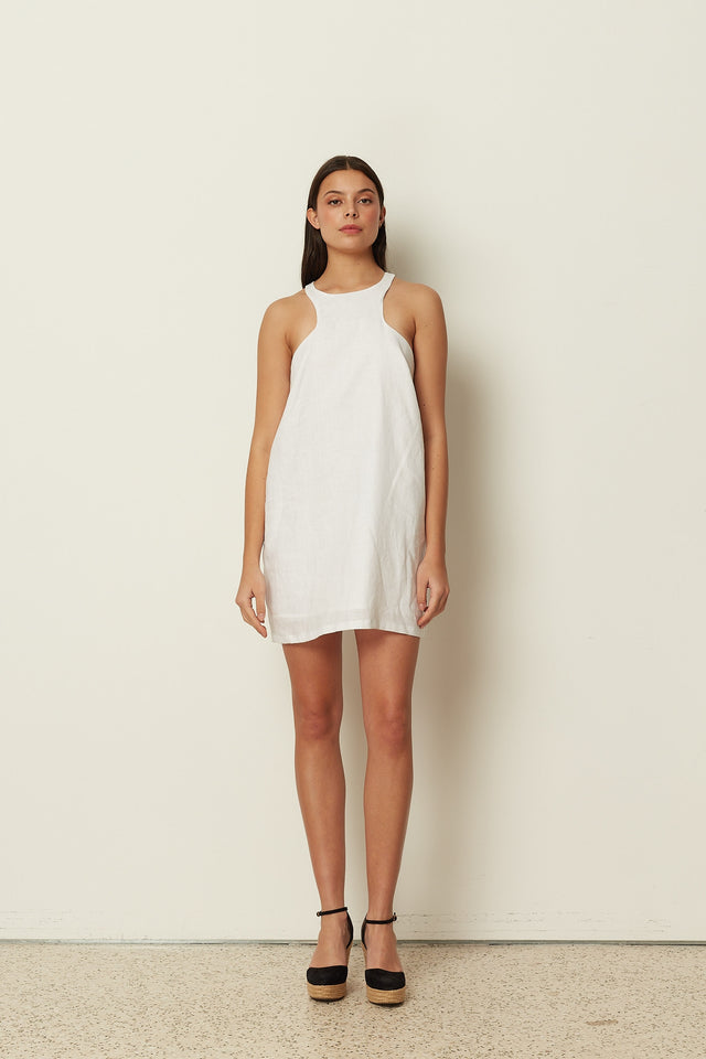 WHITE LINEN DRESS