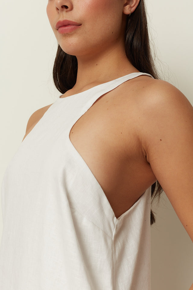 WHITE LINEN DRESS