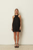 BLACK LINEN MINI DRESS