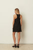 BLACK LINEN MINI DRESS
