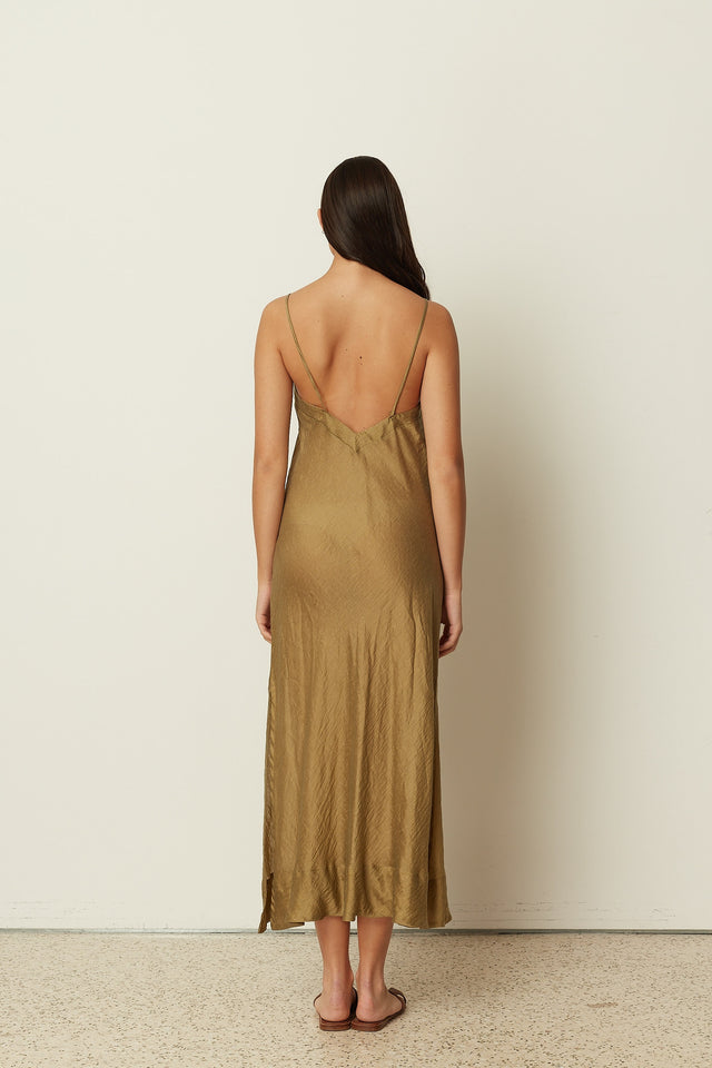 OLIVE SHEER LINGERIE DRESS
