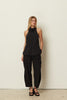 BLACK HIGH WAIST CARGO PANTS