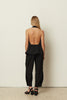 BLACK HIGH WAIST CARGO PANTS