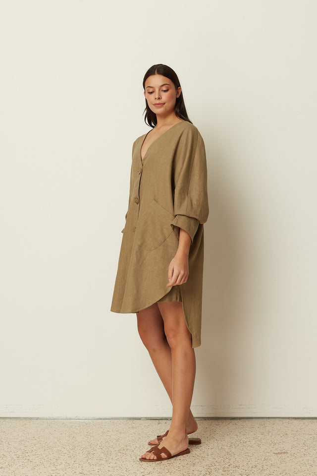 OLIVE OVERSIZED KIMONO SHIRT