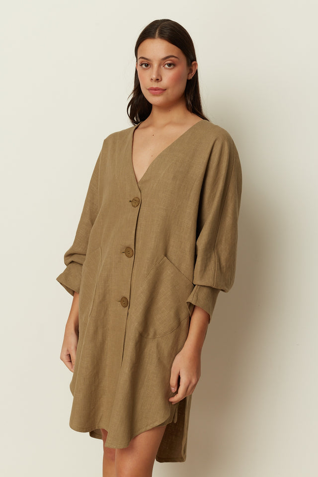 OLIVE OVERSIZED KIMONO SHIRT
