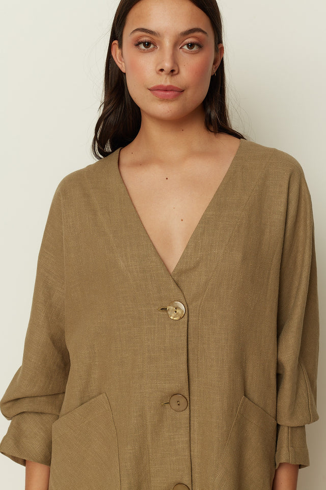 OLIVE OVERSIZED KIMONO SHIRT
