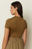 KHAKI FITTED T-SHIRT
