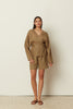 KHAKI KIMONO BLOUSE