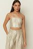 VANILLA METALLIC PLEATED BUSTIER