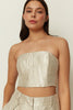 VANILLA METALLIC PLEATED BUSTIER