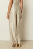 VANILLA METALLIC PLEATED WIDE LEG PANTS