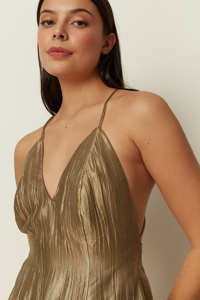 KHAKI DIVOTE MINI DRESS