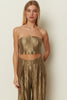 KHAKI METALLIC PLEATED BUSTIER