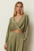 KHAKI TWISTED BLOUSE