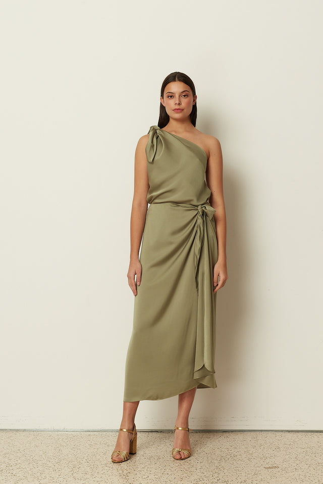 KHAKI SATIN SARONG