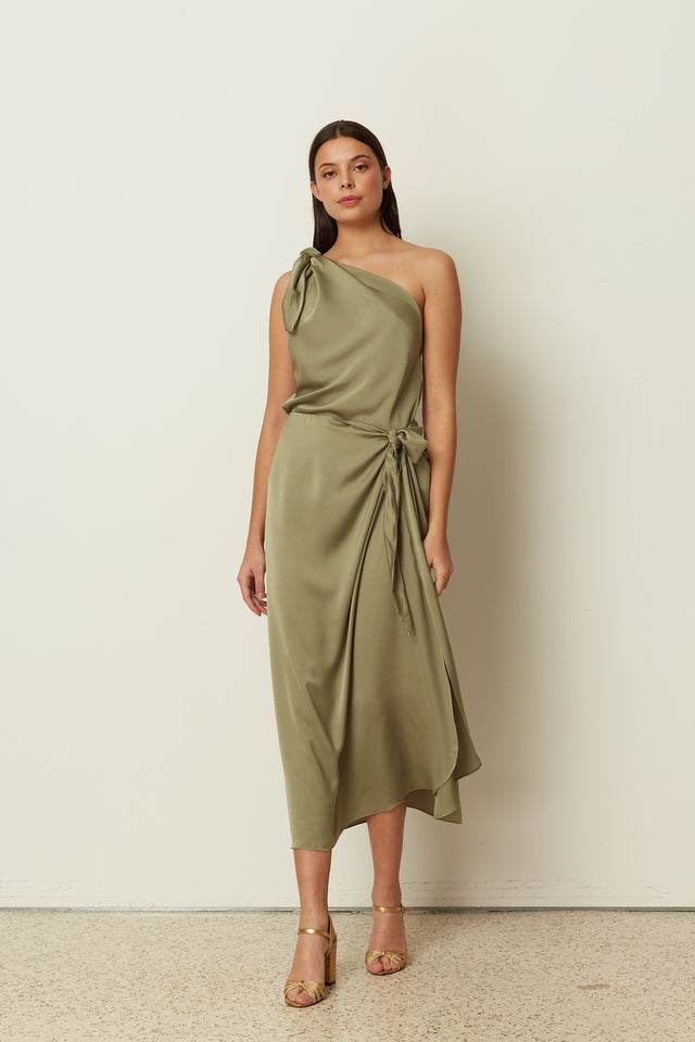 KHAKI SATIN SARONG