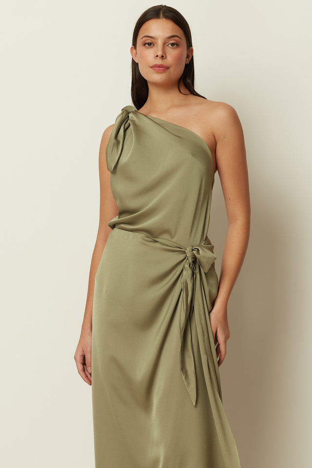 KHAKI SATIN SARONG