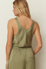 KHAKI COTTON SATIN TOP