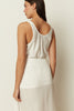 WHITE COTTON SATIN TOP