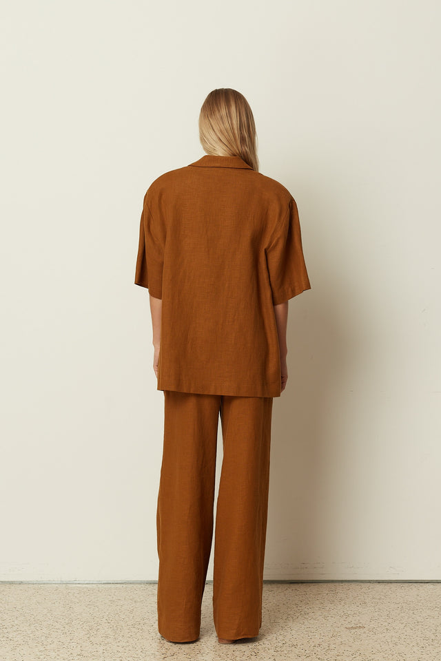 CINNAMON SHORTSLEEVE BLAZER