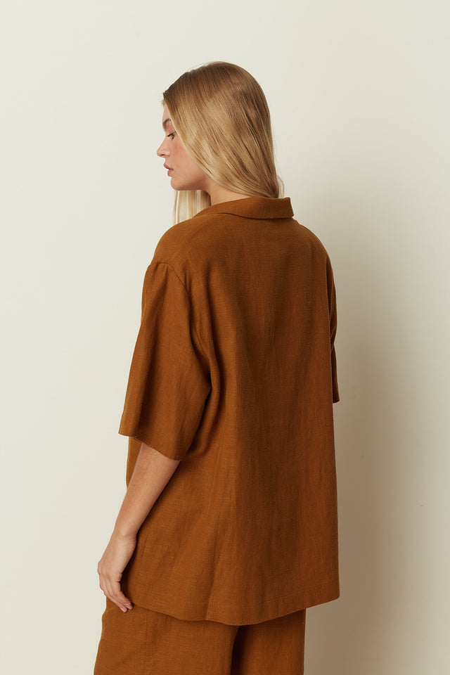CINNAMON SHORTSLEEVE BLAZER