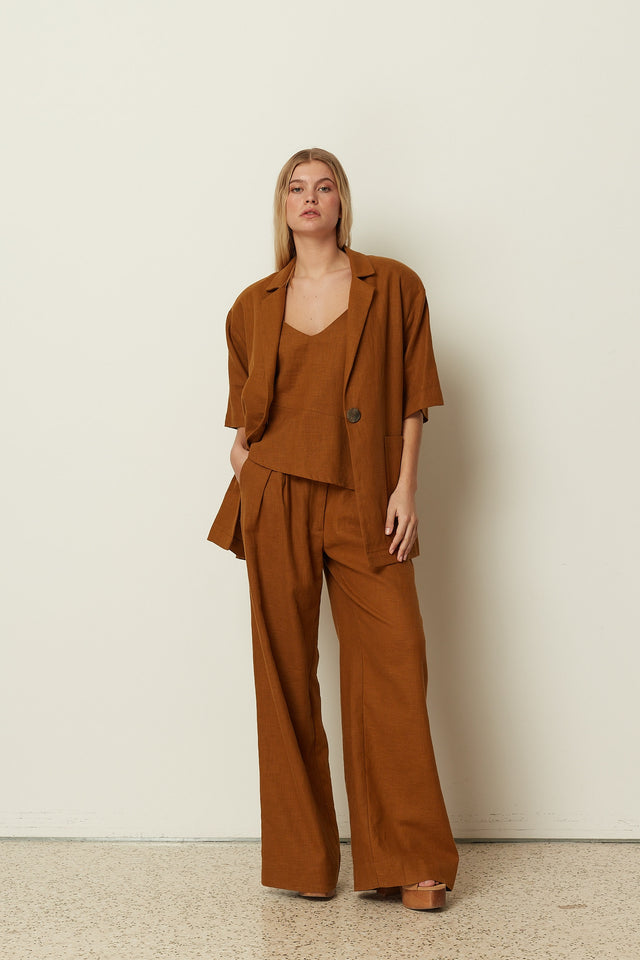 CINNAMON WIDE LEG PANTS