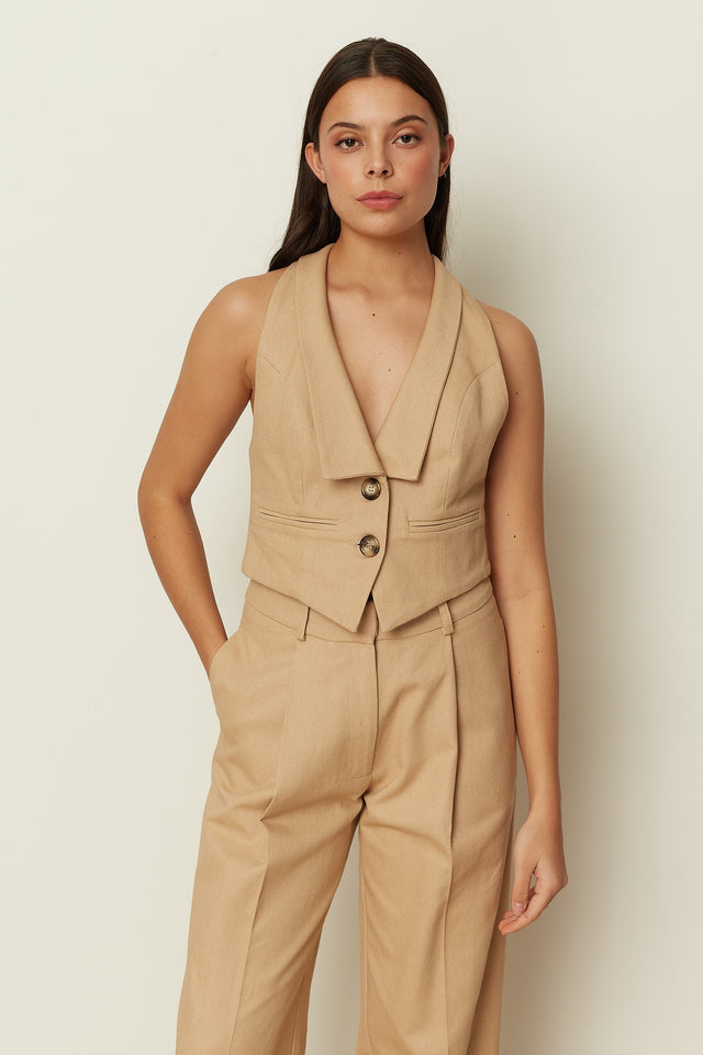 BEIGE SUIT VEST