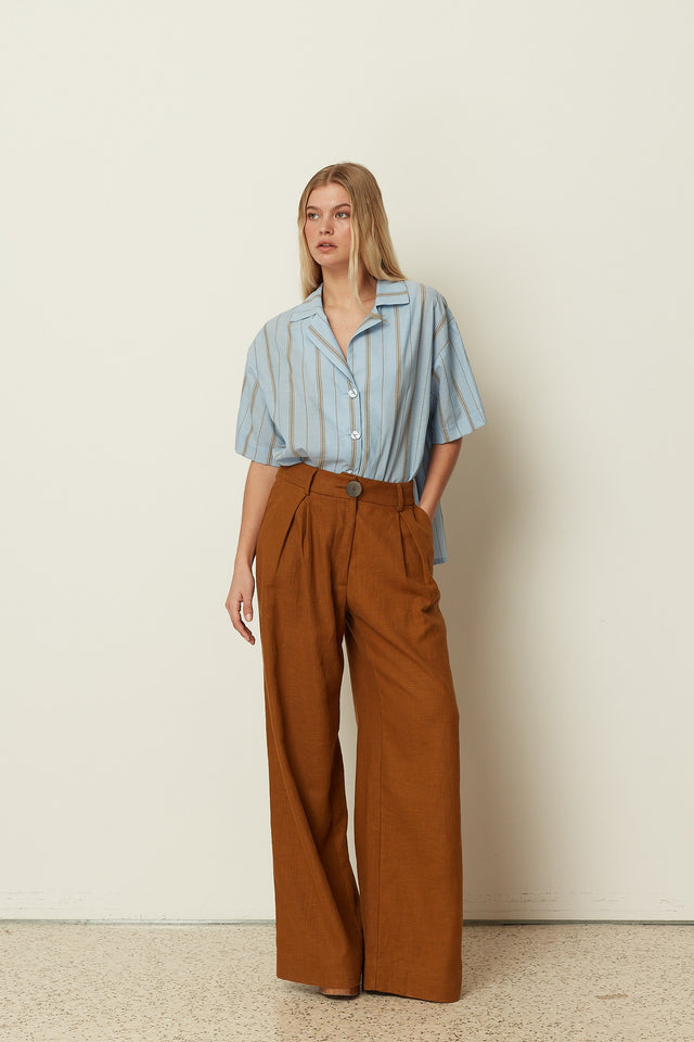 CINNAMON WIDE LEG PANTS