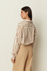 BEIGE COTTON POPLIN STRIPED SHIRT