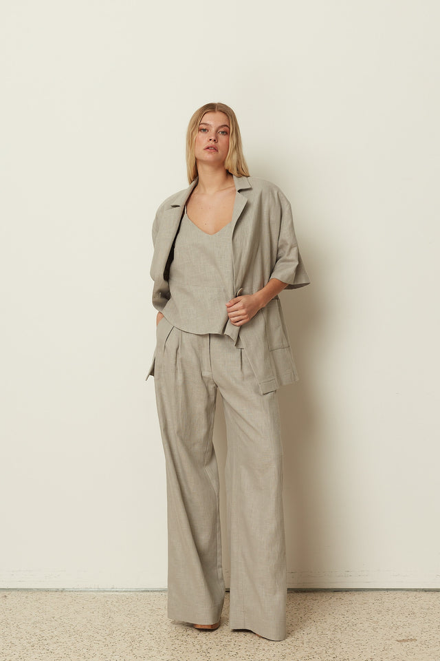 GREY WIDE LEG PANTS
