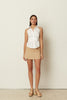 BEIGE MINI SUIT SKIRT
