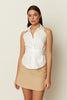 WHITE BACKLESS SHIRT