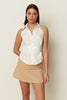 WHITE BACKLESS SHIRT