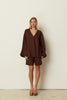BROWN LINEN KIMONO