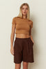 BEIGE FITTED T-SHIRT