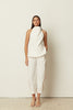 WHITE HIGH WAIST CARGO PANTS