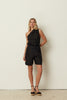 BLACK LINEN SHORTS