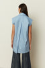 BLUE SLEEVELESS SHIRT DRESS