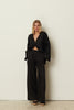 BLACK LINEN WIDE LEG PANTS