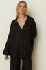 BLACK LINEN KIMONO