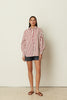 RED COTTON POPLIN STRIPED SHIRT