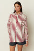 RED COTTON POPLIN STRIPED SHIRT