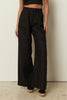 BLACK LINEN WIDE LEG PANTS